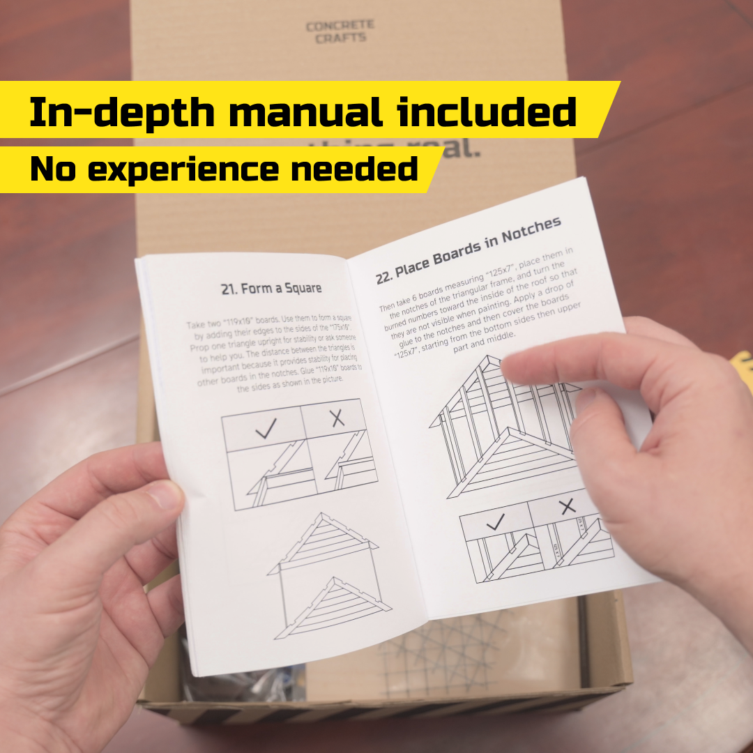 Step-by-step manual included with the DIY miniature house kit – easy to follow for beginners